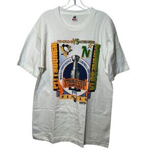 1991 Stanley Cup Finals Penguins North Stars Vintage XL Graphic T-Shirt Starter